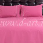 roze posteljina od pamuka sa trakama